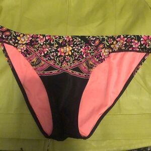 Victoria Secret black pink floral med bikini swimwear